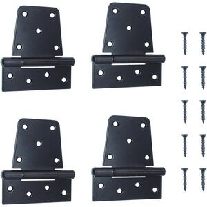 Pack of 4 VKQ 3.5" Heavy Duty T Gate Hinges Black Iron Barn/Shed/Wood Fence w